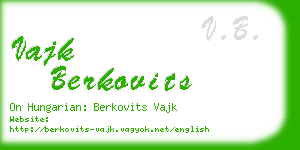 vajk berkovits business card